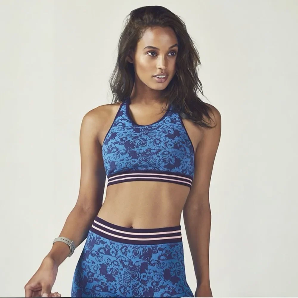 Fabletics Sports Bra Brynn Seamless Blue Size XS NWT